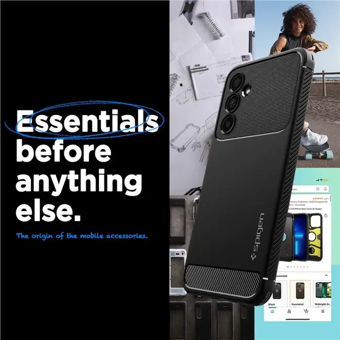 spigen rugged armor, zaštitna maska za telefon, crna - samsung galaxy a54 5g (acs05888) - slika 2