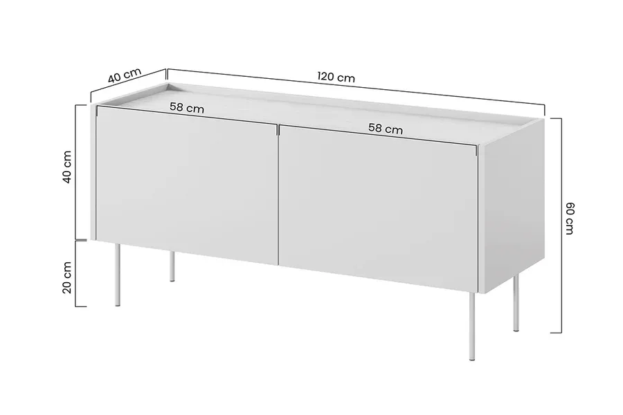 komoda desin 120cm, 2 vrata, materijal: mdf - slika 7
