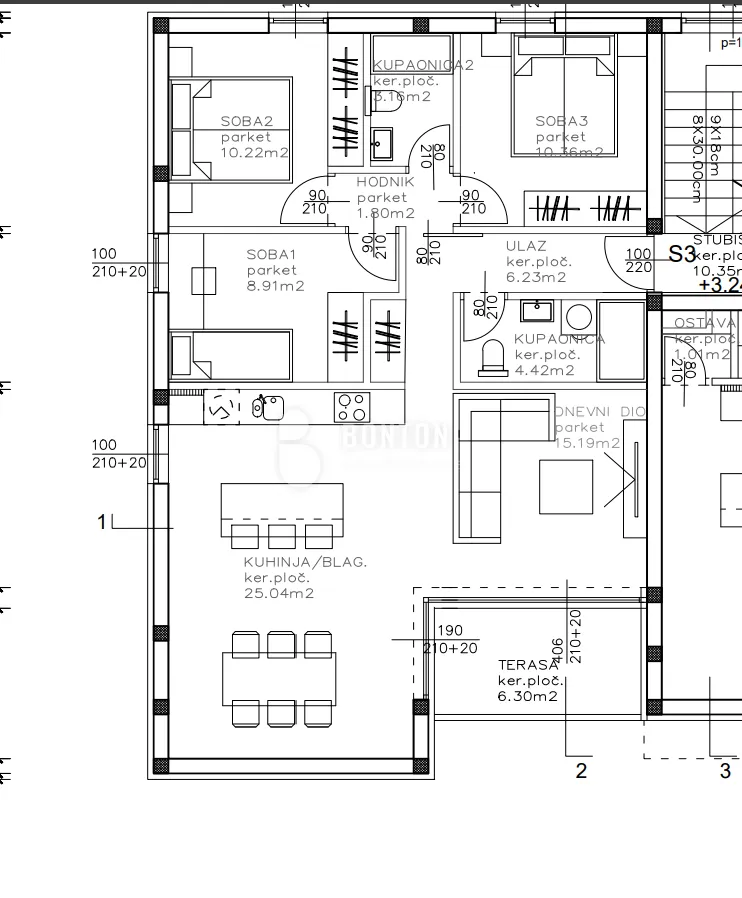 penthouse trosobni sukošan - slika 13