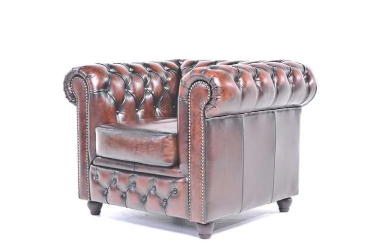 chesterfield fotelja original leather | 1-sjedište | wash off brown - slika 3