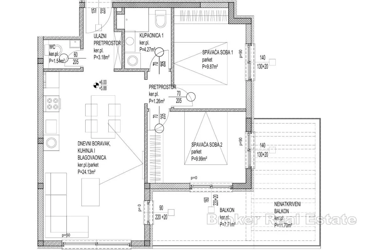 penthouse stan u novogradnji s krovnom terasom - slika 13