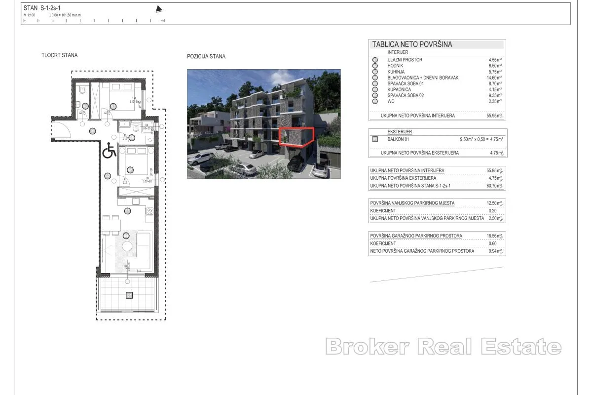 moderan dvosobni apartman s pogledom na more - slika 6