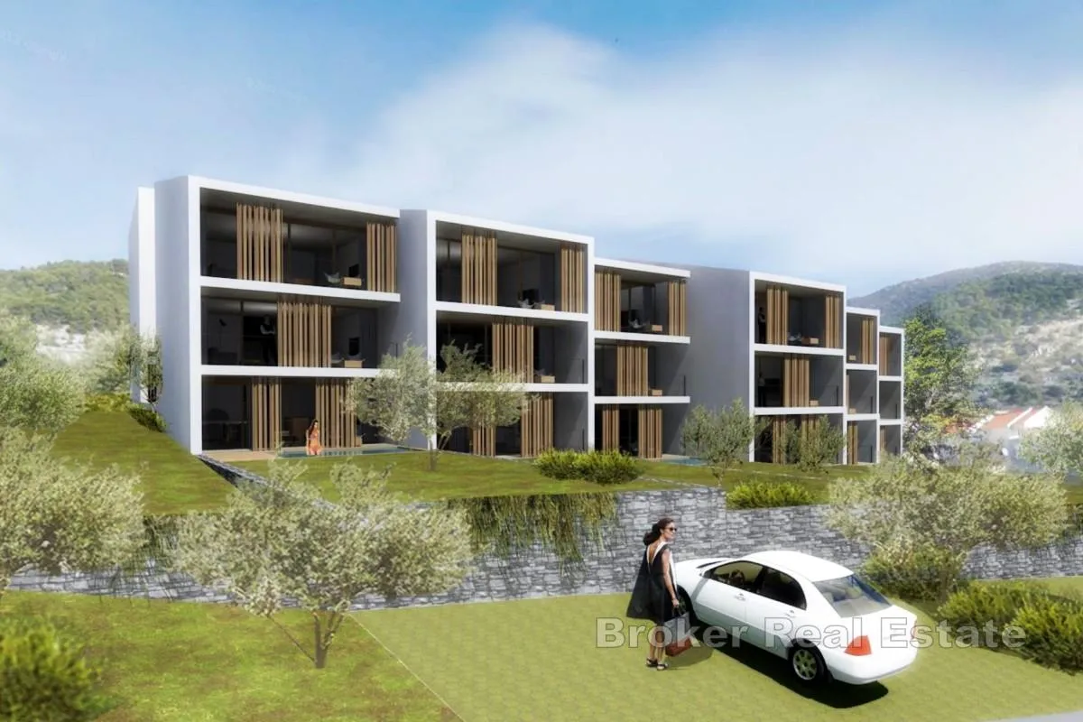 Dvosoban apartman s pogledom na more u izgradnji - Brač, Brač