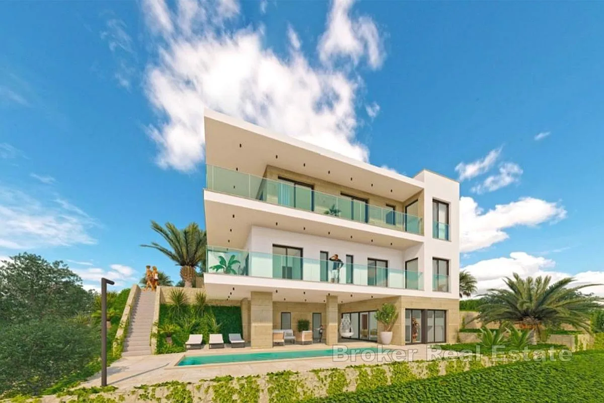 Građevinsko zemljište s projektom i panoramskim pogledom na more - Trogir