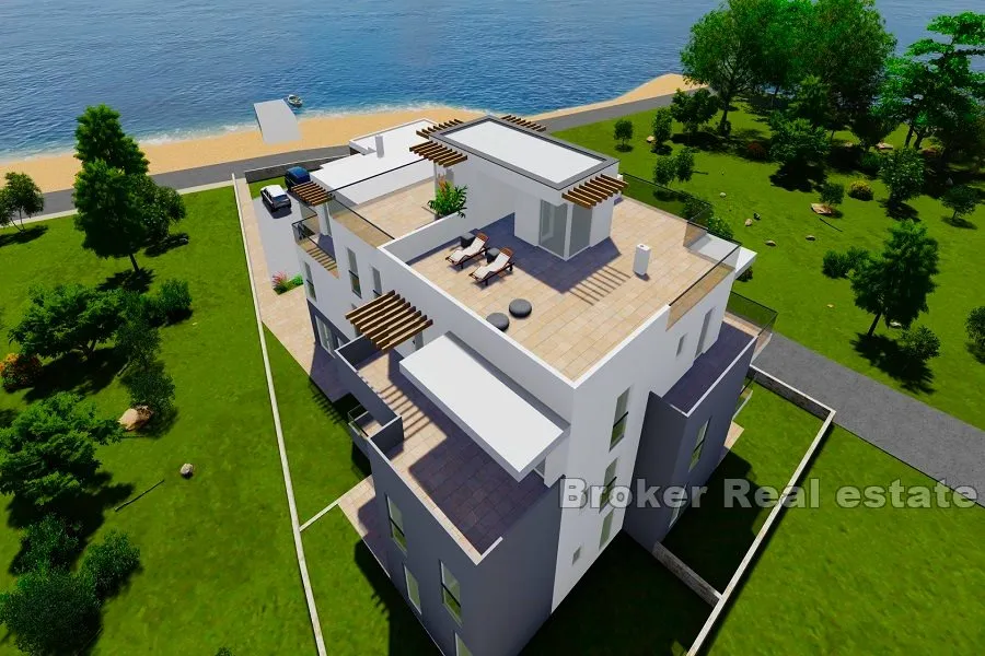 Novoizgrađeni apartmani prvi red do mora - Vodice
