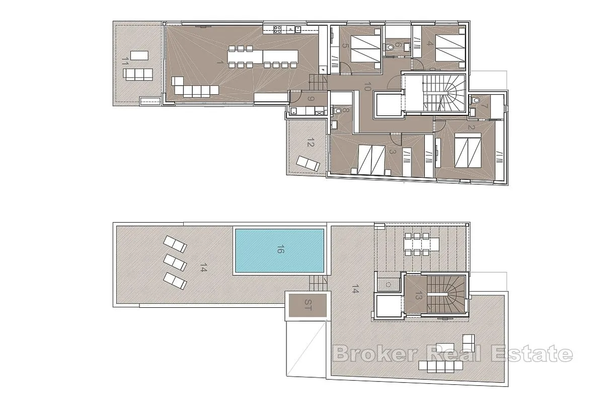 luksuzni penthouse s bazenom na krovnoj terasi - slika 7