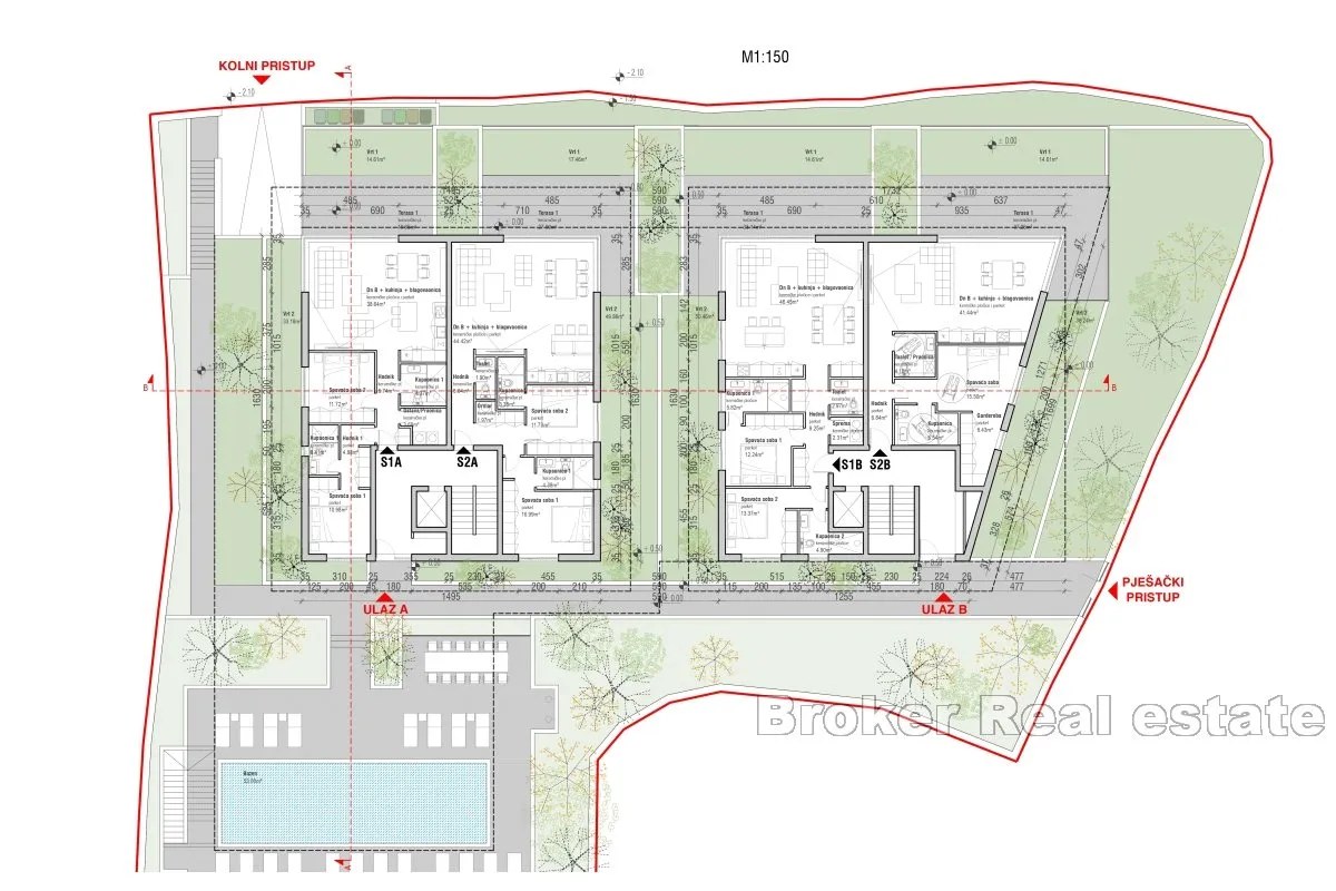 luksuzni trosobni apartman u prvom redu do mora - slika 10