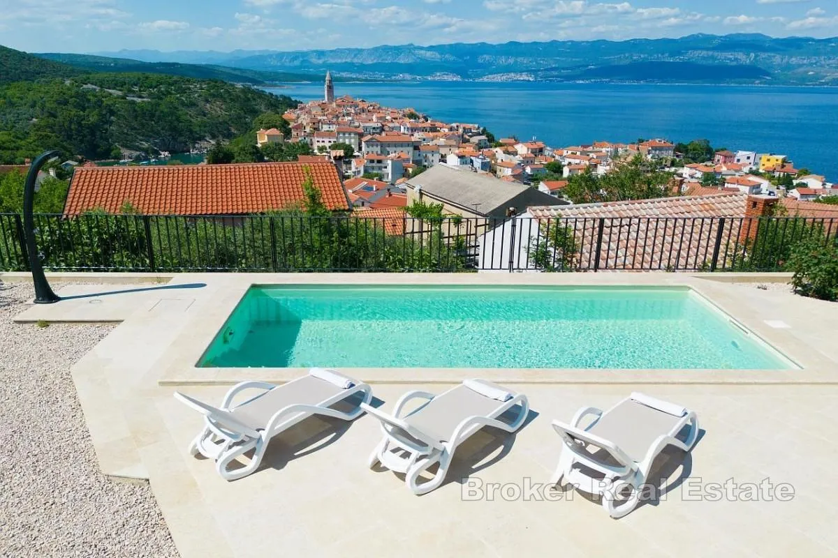 Dvojna vila s bazenom i pogledom na more - Krk