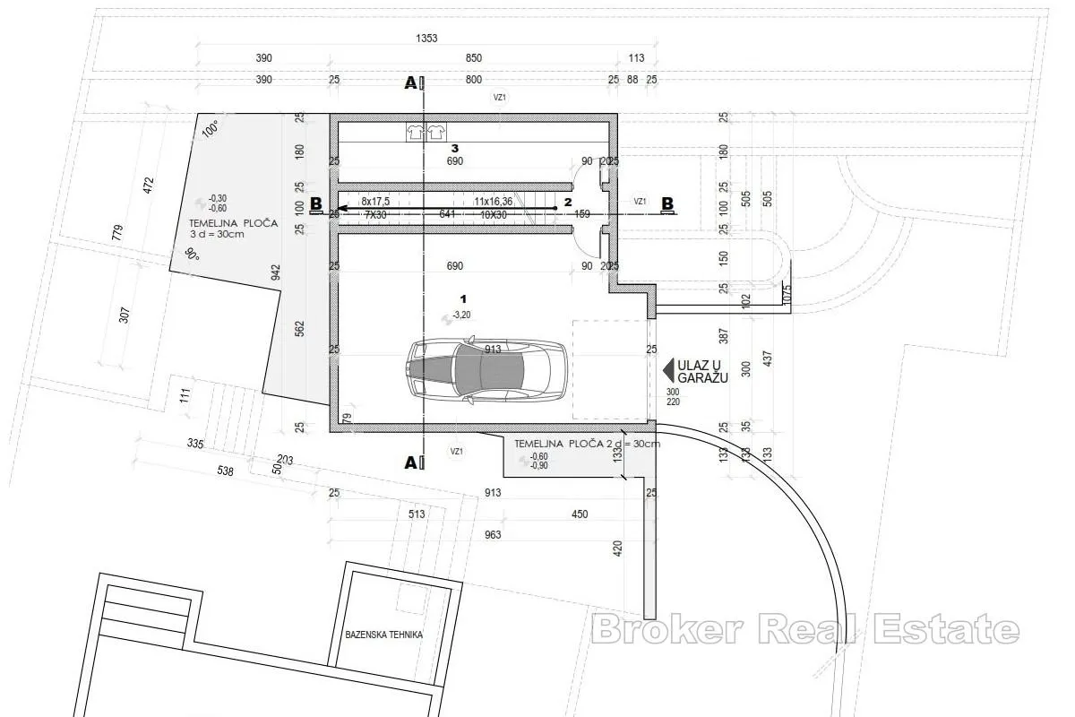 zemljište s projektom za gradnju vile s bazenom i pogledom na more - slika 5