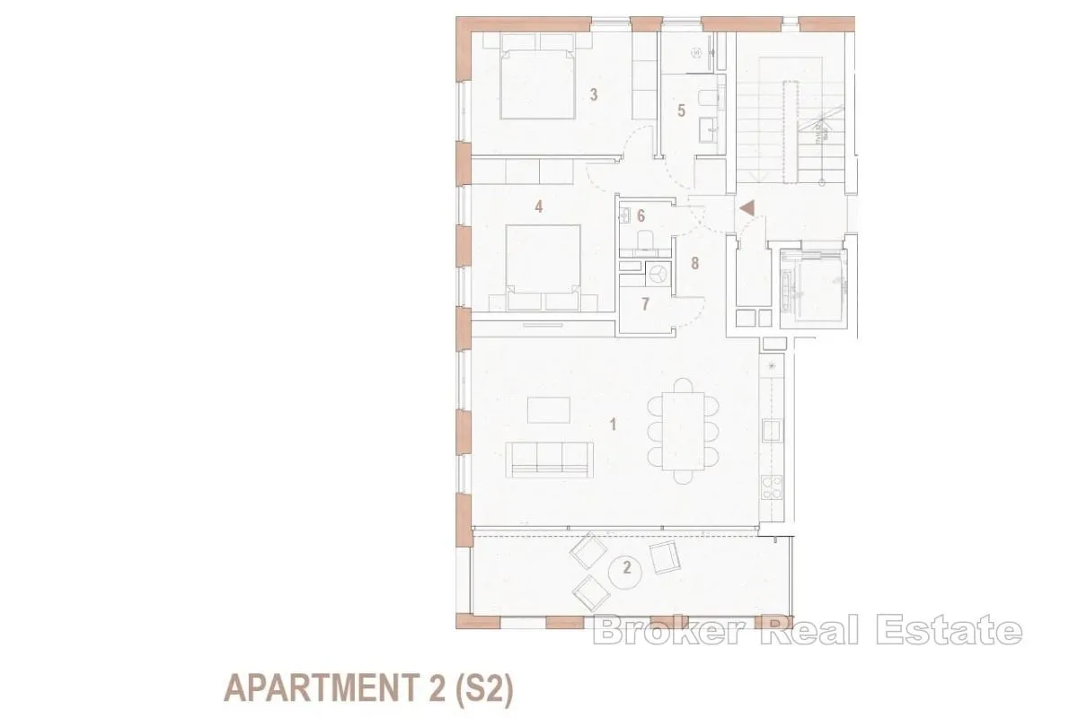 moderan dvosoban apartman s pogledom na more - slika 20