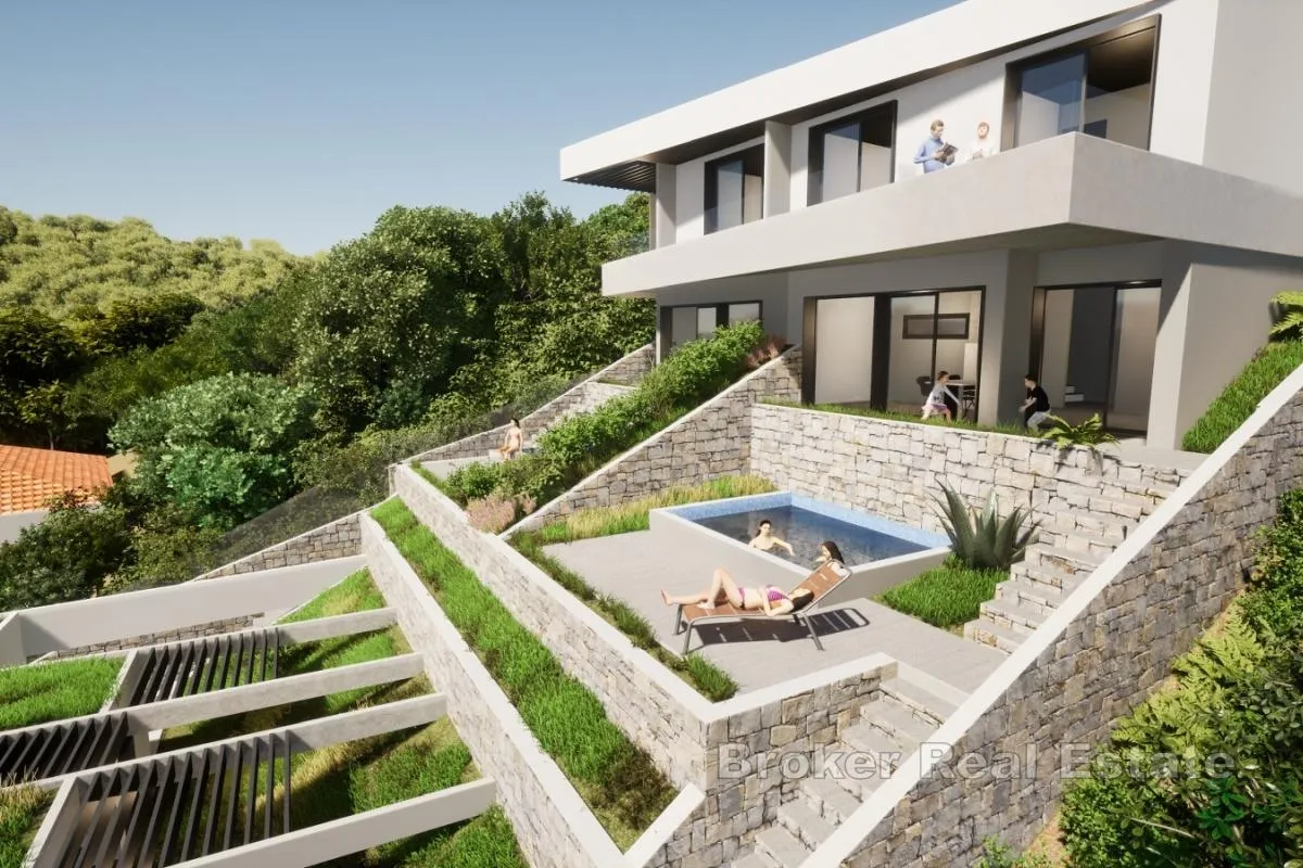 Dvoetažni apartman u novogradnji u drugom redu od mora - Korčula