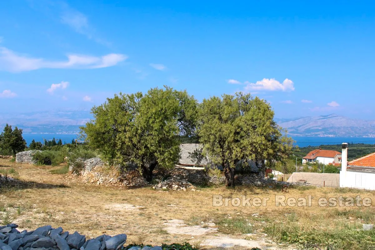 Građevinsko zemljište s pogledom na more - Brač, Brač