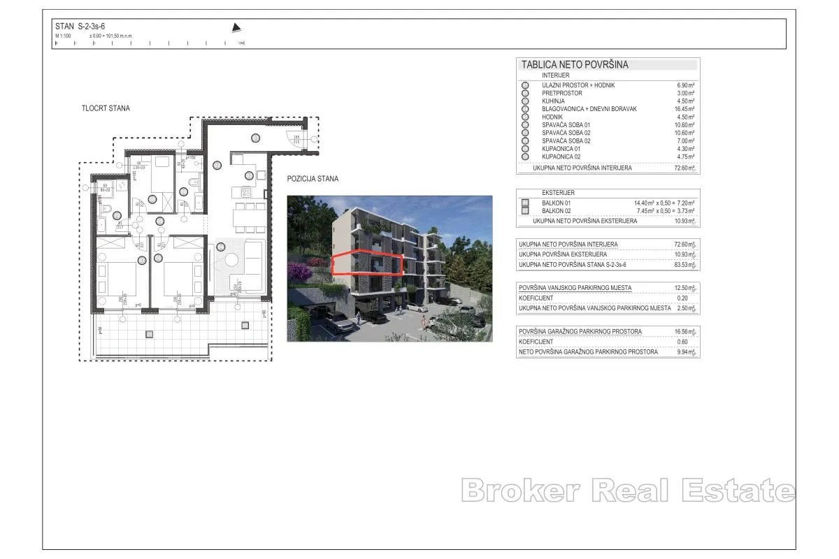moderni trosobni apartmani s pogledom na more - slika 8