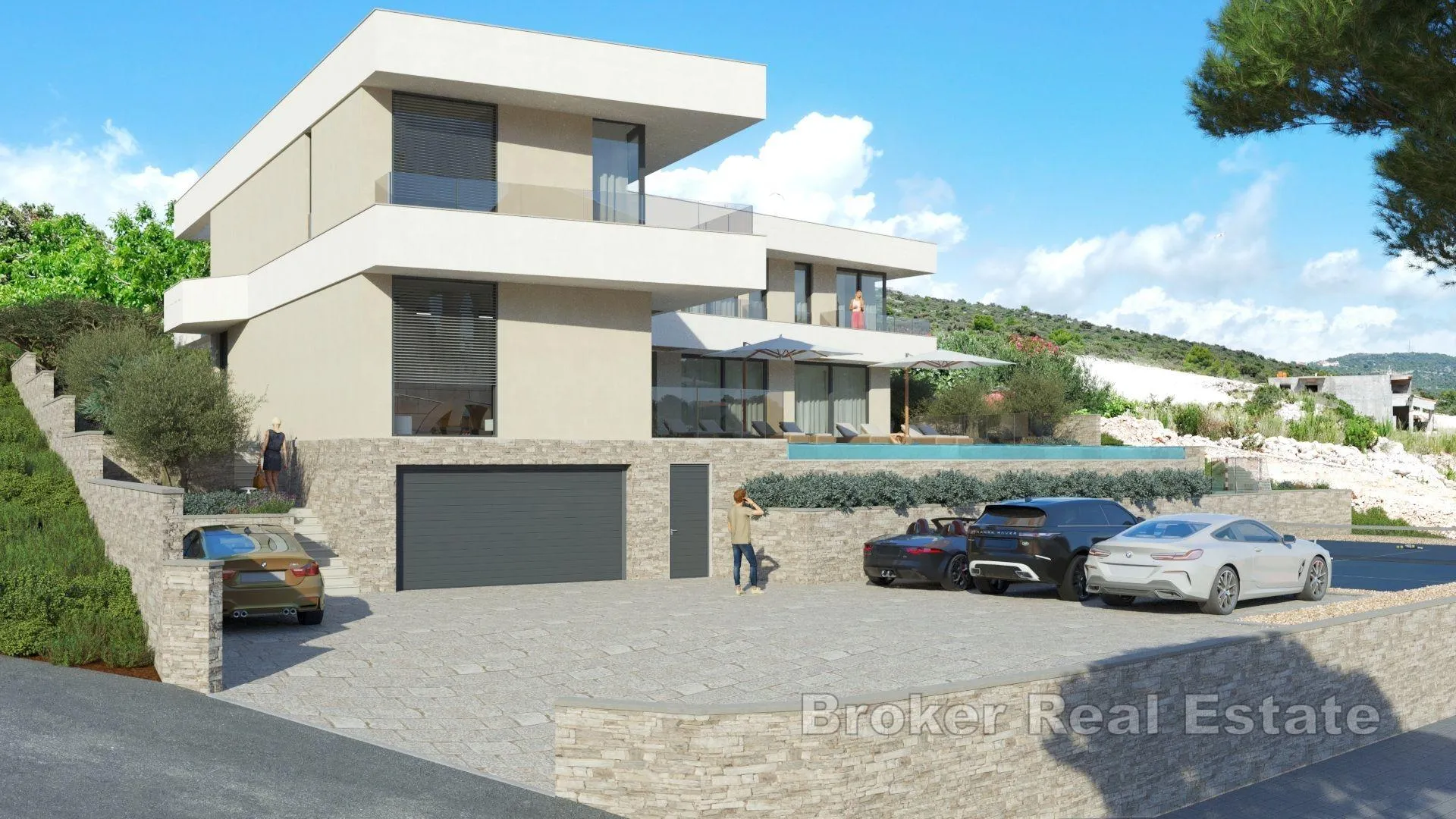moderna vila s bazenom drugi red do mora - slika 8