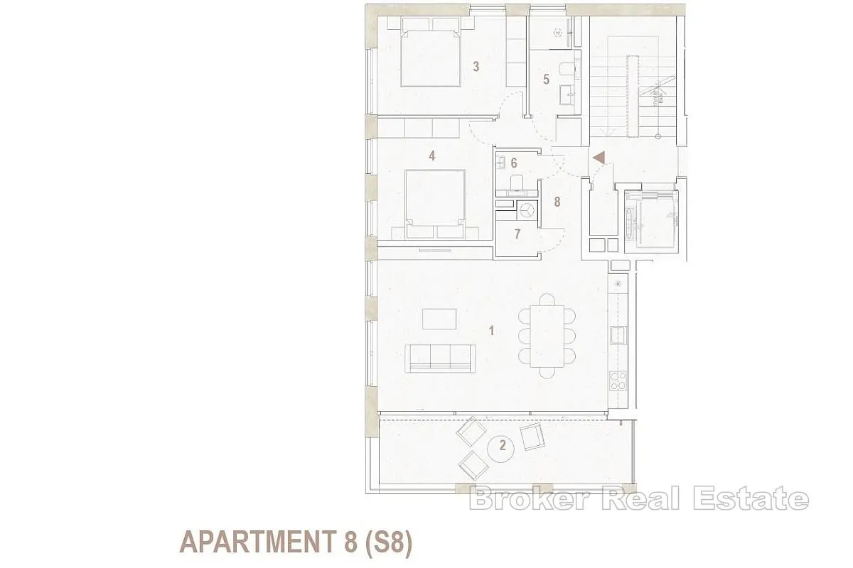 dvosoban penthouse apartman s pogledom na more - slika 20