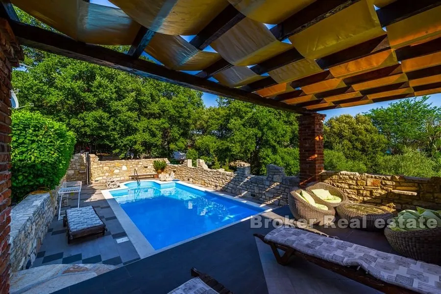 vila s bazenom i dodatnom kamenom kućom - slika 7