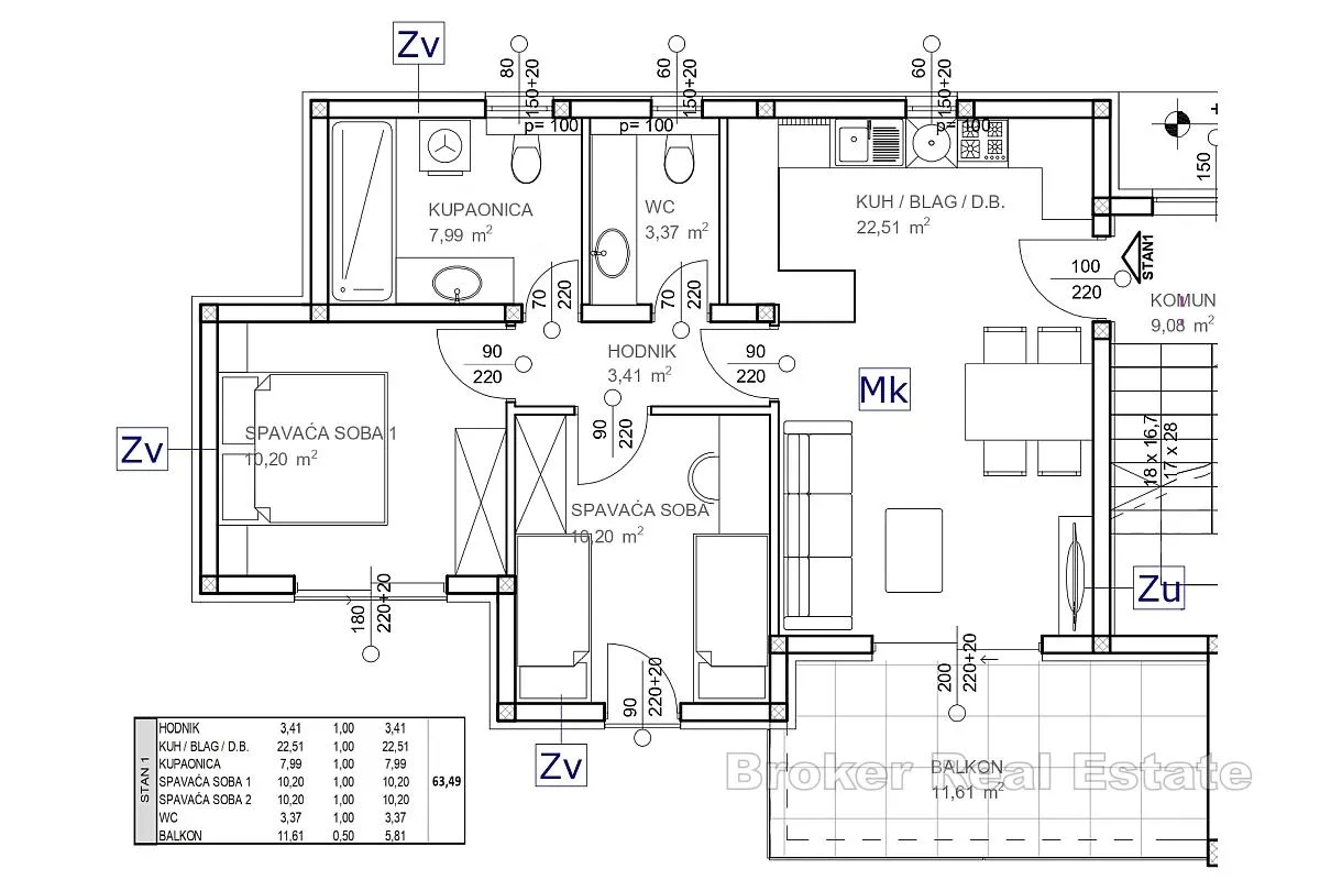 dvosoban apartman s vrtom i parkirnim mjestom - slika 3