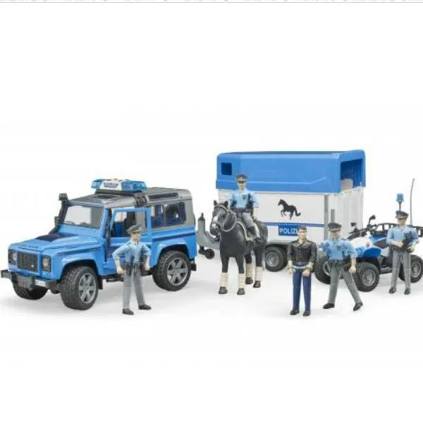 bruder policijsko vozilo land rover defender sa policajcem i prikolico - slika 2