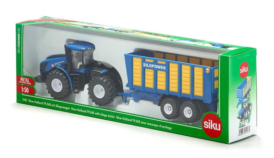 siku traktor new holland sa prikolicom - slika 2