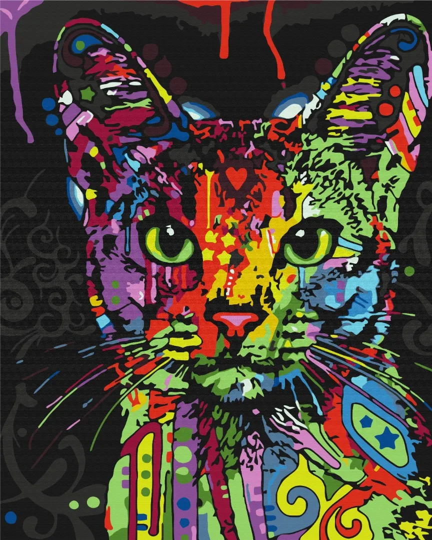 Slikanje po brojevima 50×40 Abyssinian cat sa drvenim okvirom - Vukovar