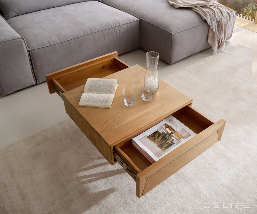 klub stolić kayu 60x60x40cm, materijal: bagrem - slika 4