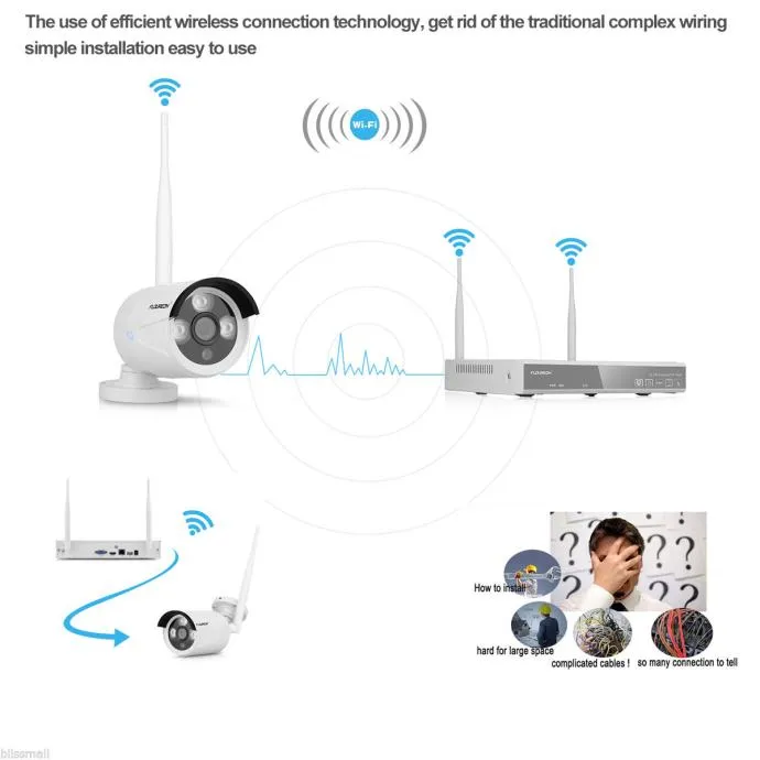 video nadzor profesionalni set 4 wifi hd kamere + snimač - slika 4