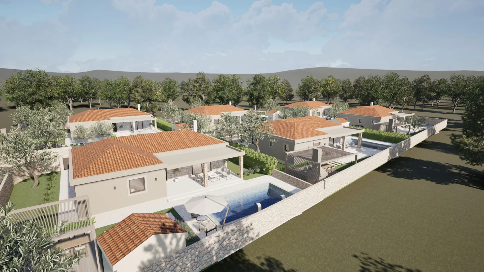 hrvatska, zadar, turanj – građevinsko zemljište, privatni kompleks bungalova s bazenom, do 618 m² - slika 27