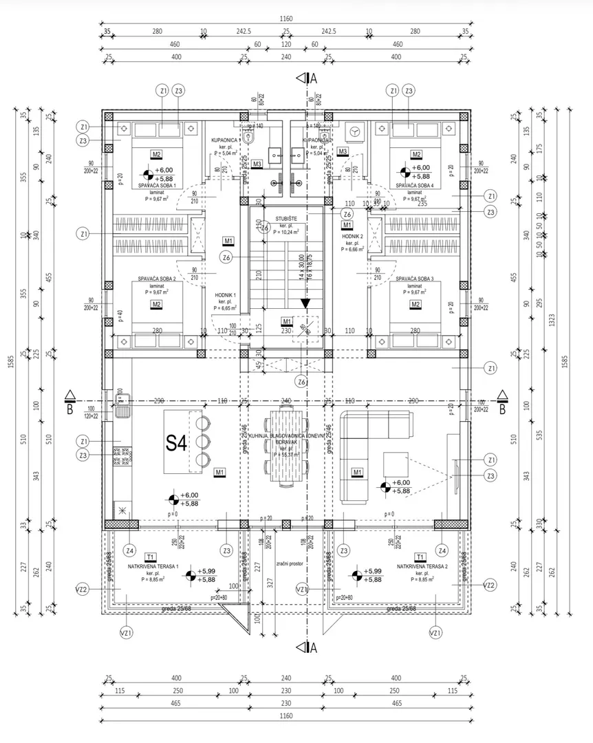 hrvatska, zadar, bokanjac – penthouse stan u zadru, 131 m², novogradnja s 4 spavaće sobe i 2 natkrivene terase, 131 m² - slika 4