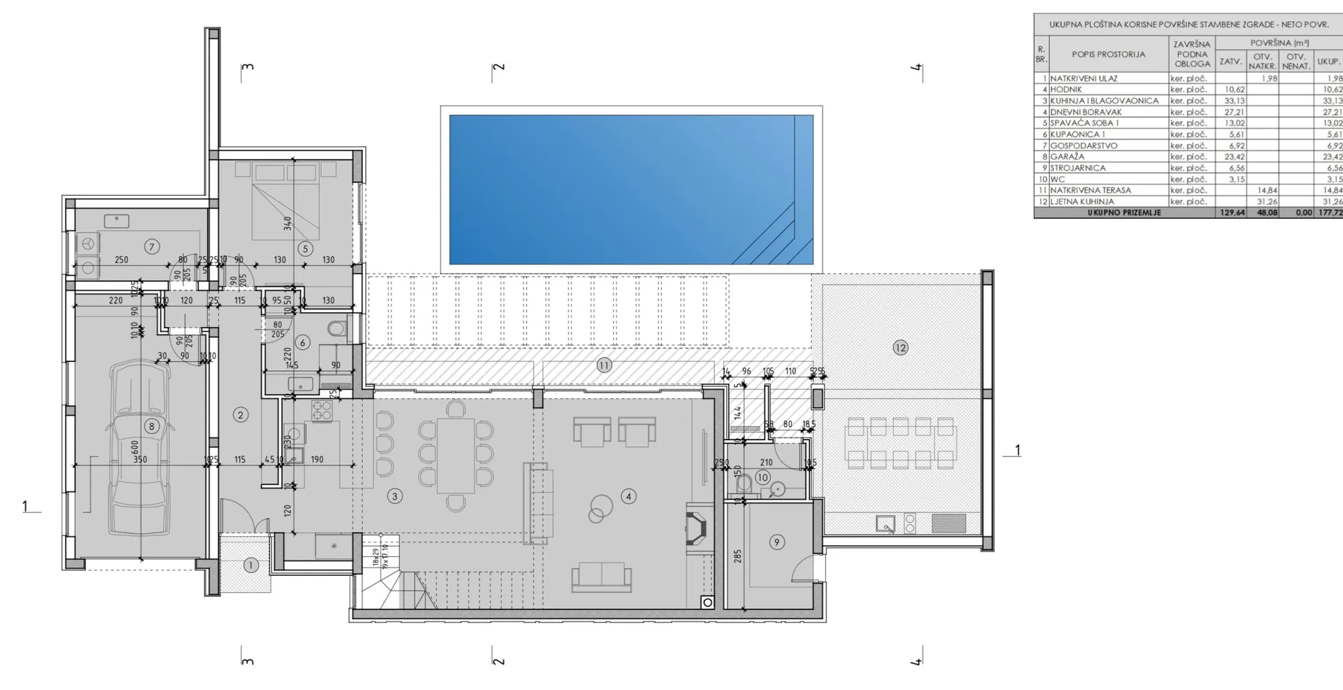 hrvatska, zadar, privlaka – zemljište s projektom moderne vile i bazenom, 939 m² parcela, 256 m² stambene površine - slika 11