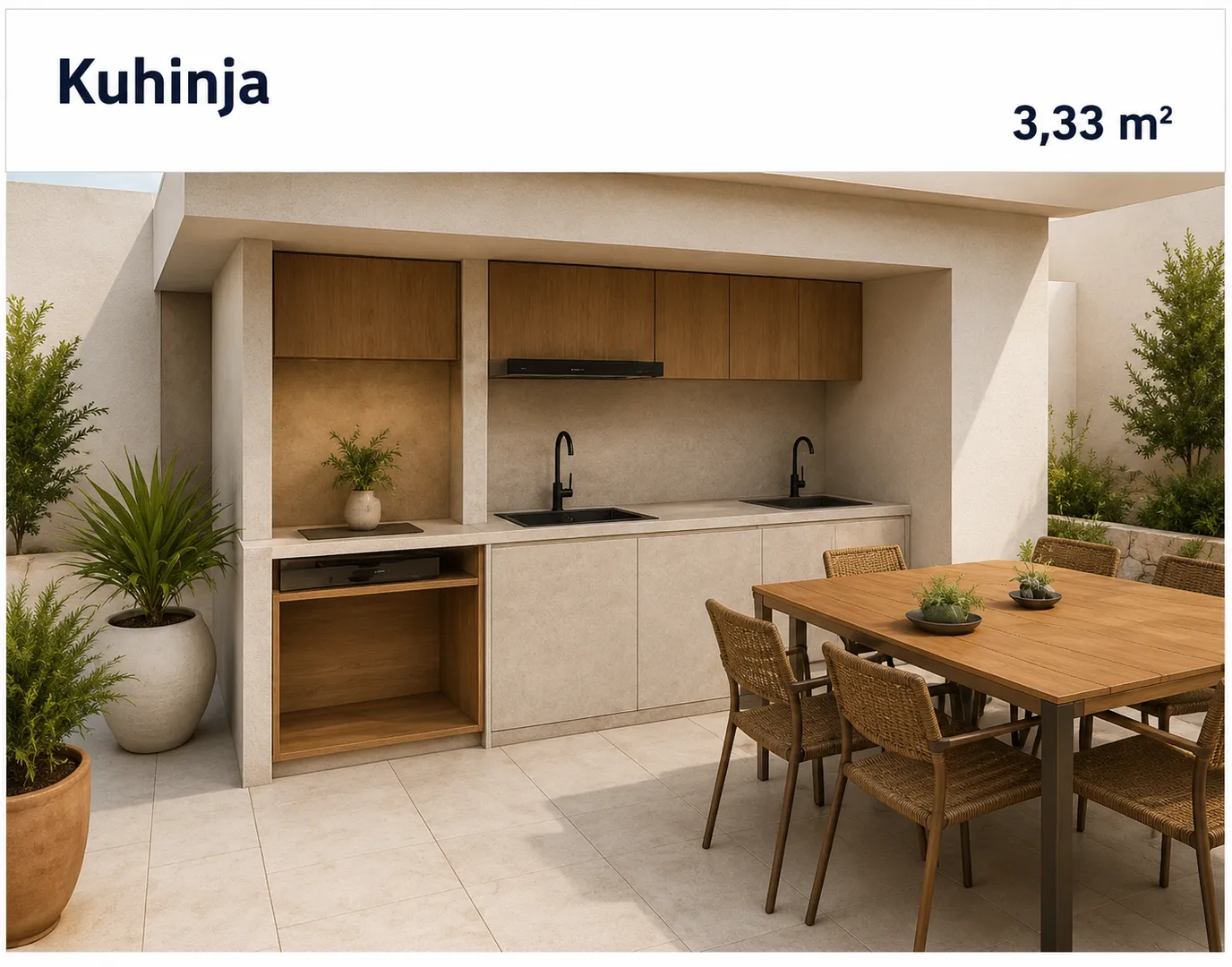 hrvatska, zadar, pag, povljana, 3-soban stan 200m2 novogradnja, krovna terasa s bazenom i vanjskom kuhinjom - slika 5