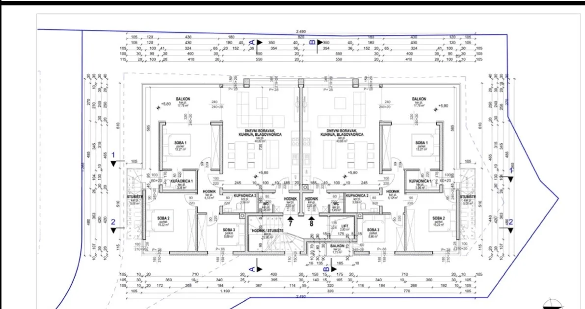 hrvatska, zadar, pag, povljana, 3-soban stan 200m2 novogradnja, krovna terasa s bazenom i vanjskom kuhinjom - slika 11