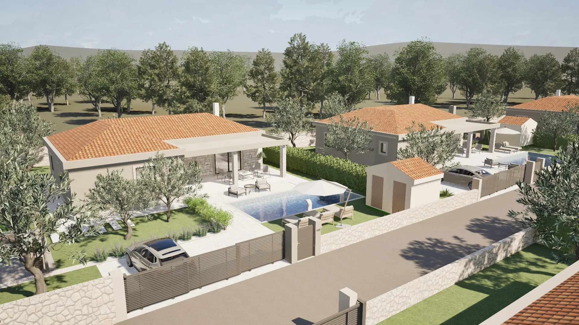 hrvatska, zadar, turanj – građevinsko zemljište, privatni kompleks bungalova s bazenom, do 618 m² - slika 11