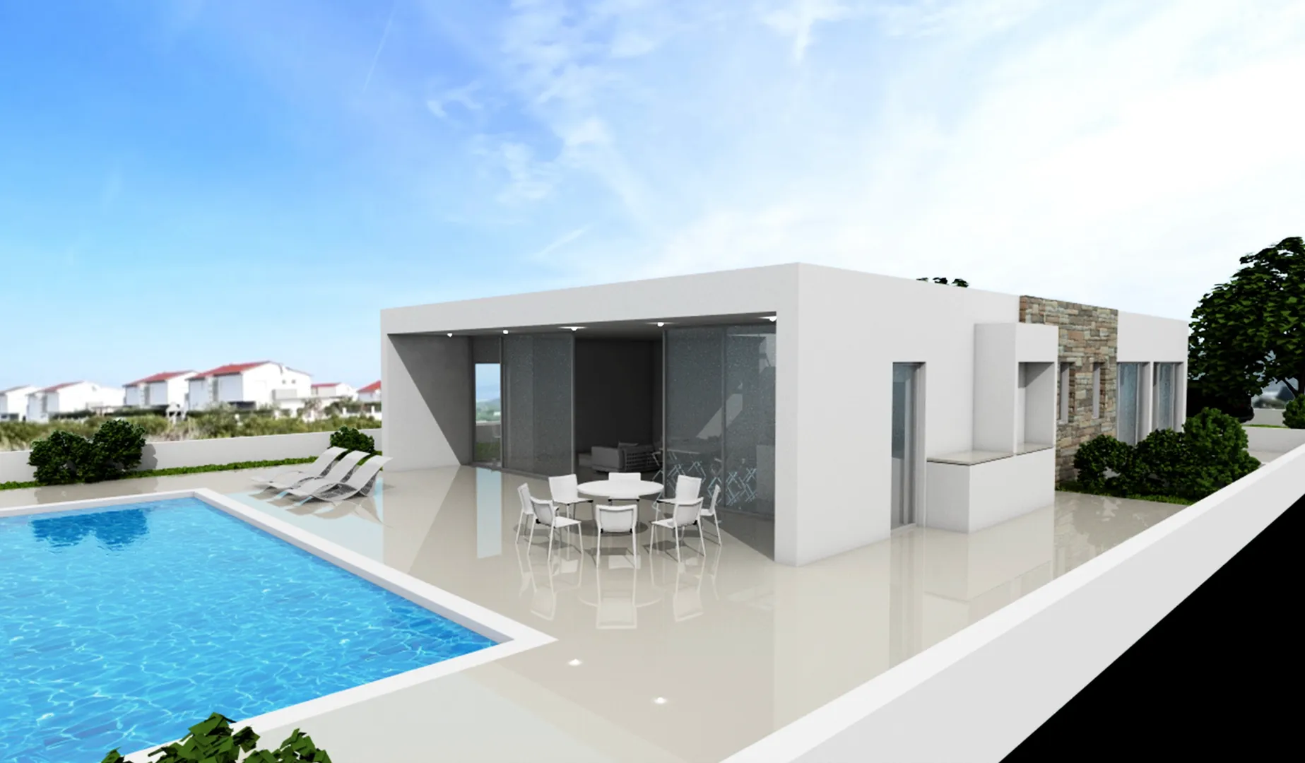 hrvatska, zadar, sukošan - građevinsko zemljište s projektom u debeljaku, 617 m², kuća s bazenom - slika 6
