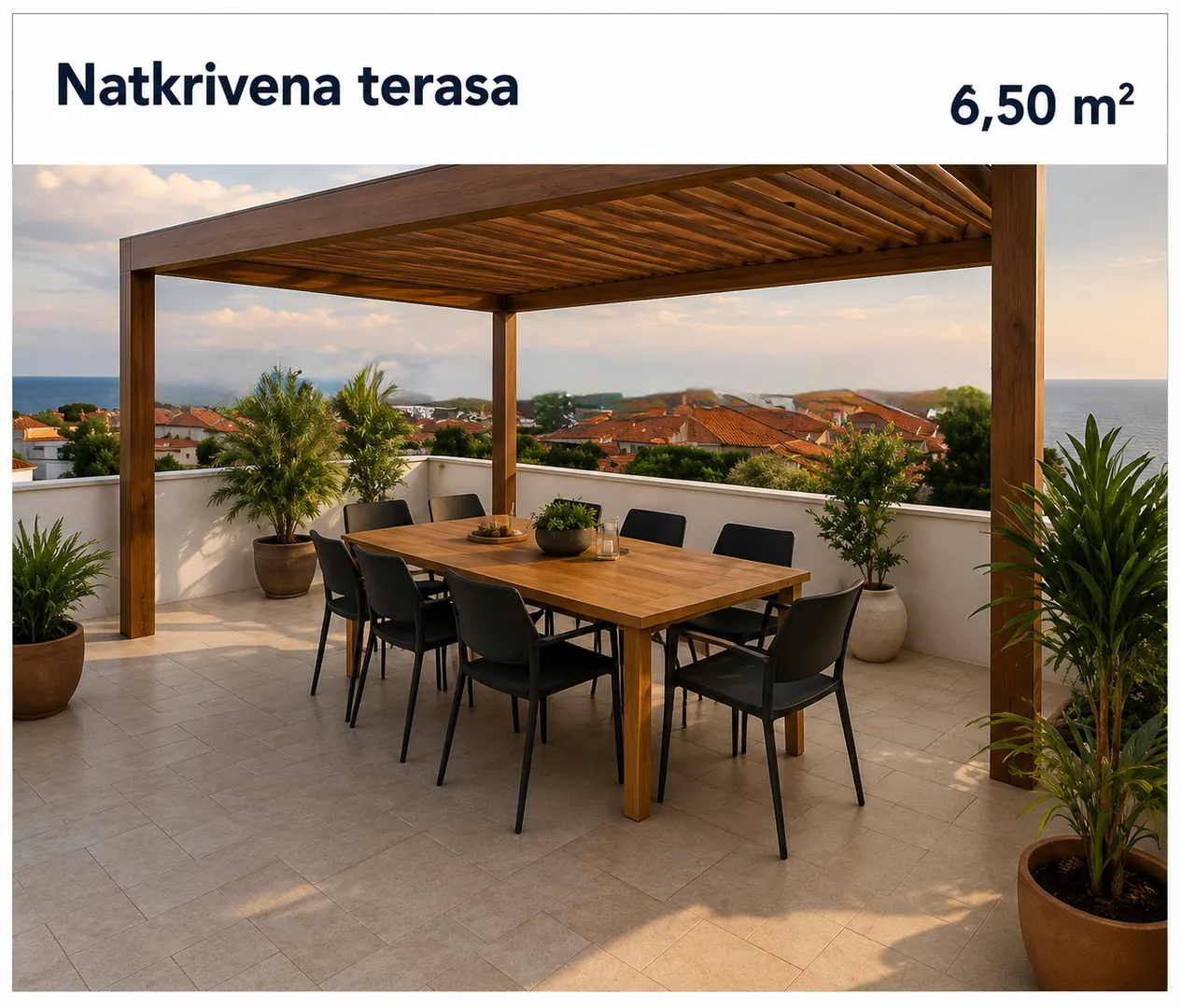 hrvatska, zadar, pag, povljana, 3-soban stan 200m2 novogradnja, krovna terasa s bazenom i vanjskom kuhinjom - slika 8