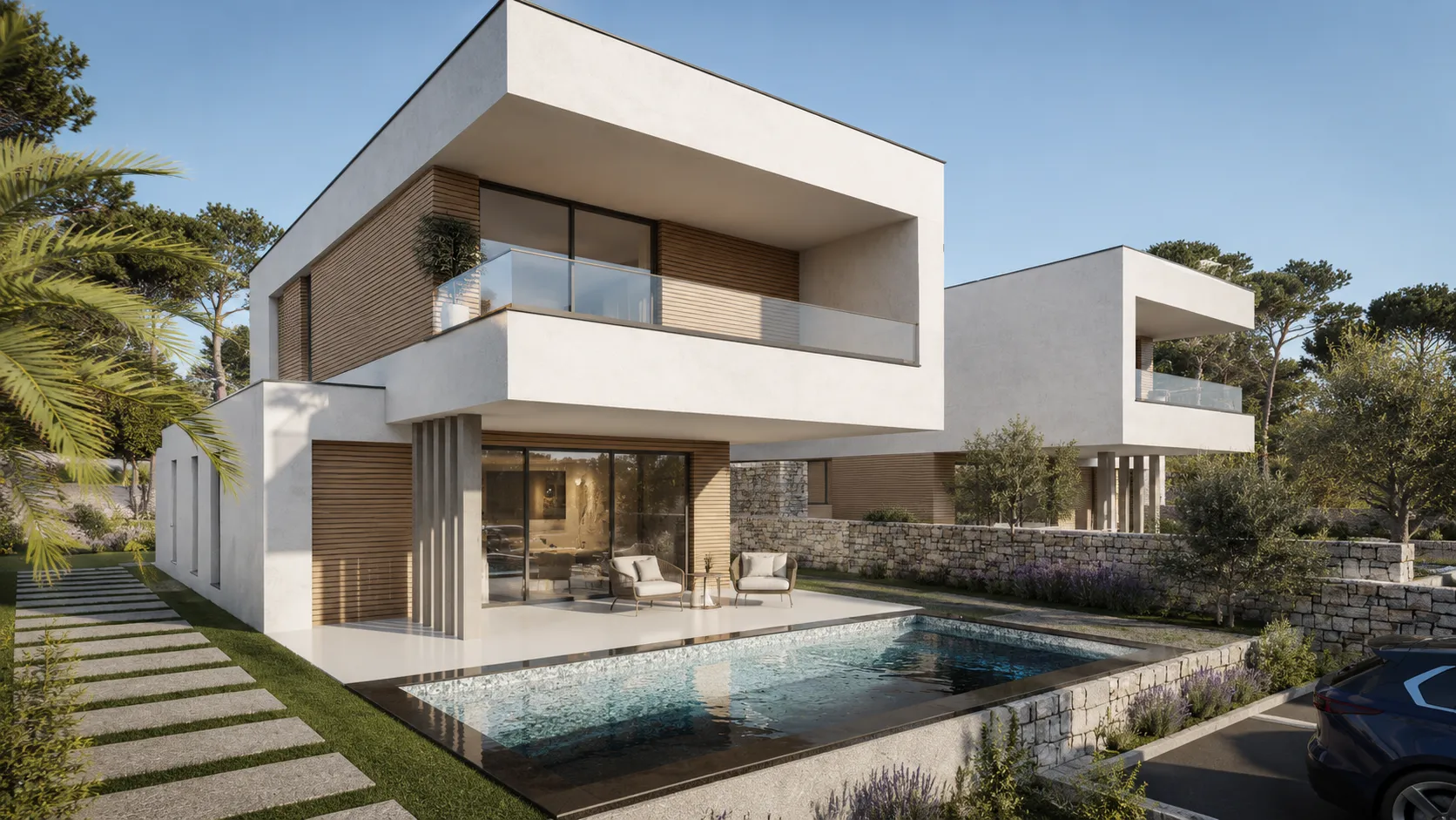 Hrvatska, Zadar, Sukošan – Moderna dvojna kuća s bazenom u Debeljaku, 164m²