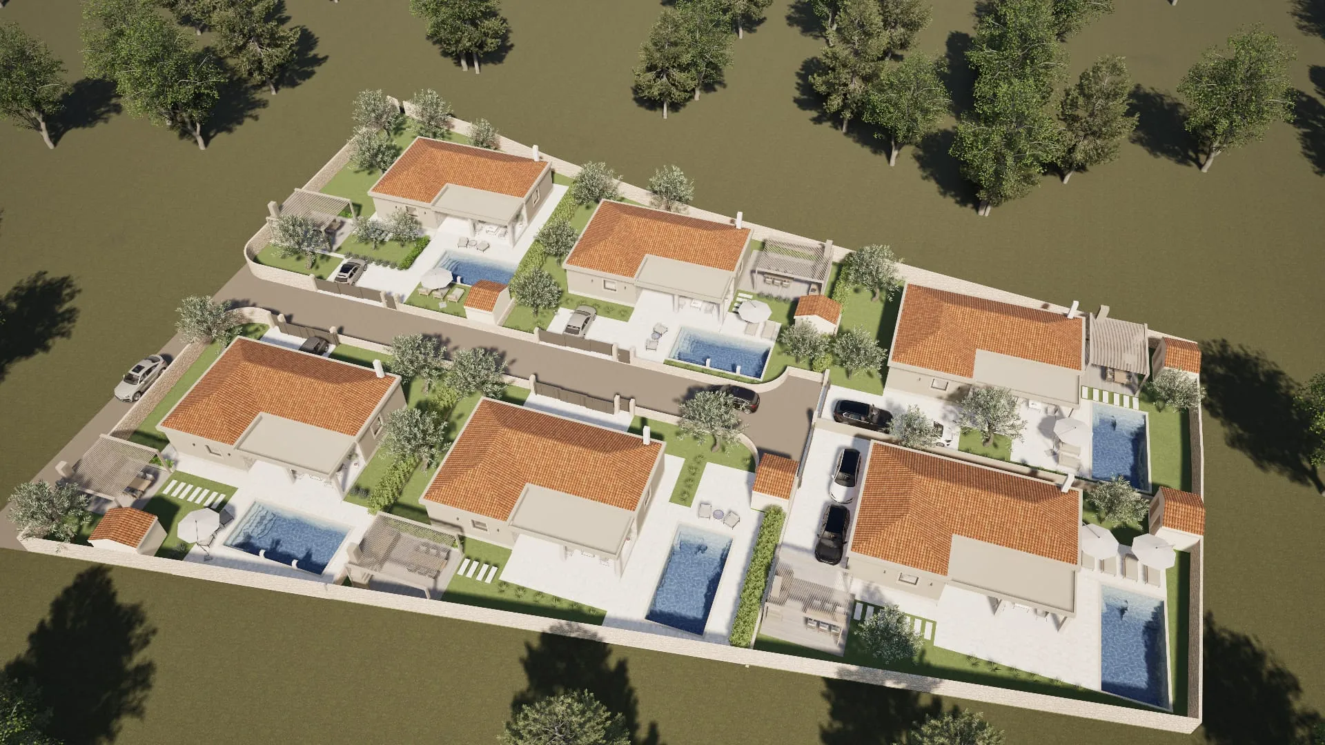 hrvatska, zadar, turanj – građevinsko zemljište, privatni kompleks bungalova s bazenom, do 618 m² - slika 2