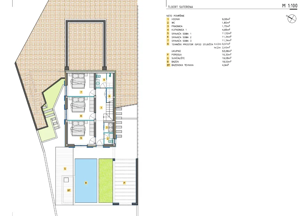 starigrad, samostojeća vila 128 m2, s bazenom, drugi red do mora - slika 25