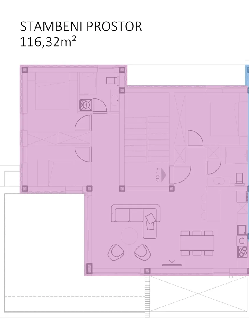 otok pag, novalja, penthouse, pogled na more, 4- sobni, 116m² - slika 11