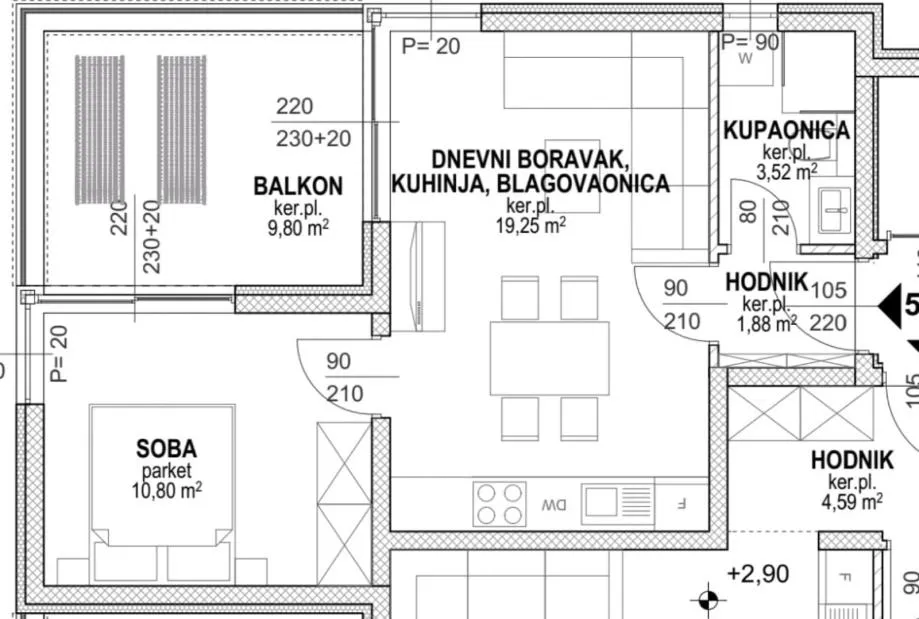 hrvatska, pag, povljana, luksuzni apartmani, 46.85 m2, prvi red do mora, s5 - slika 9