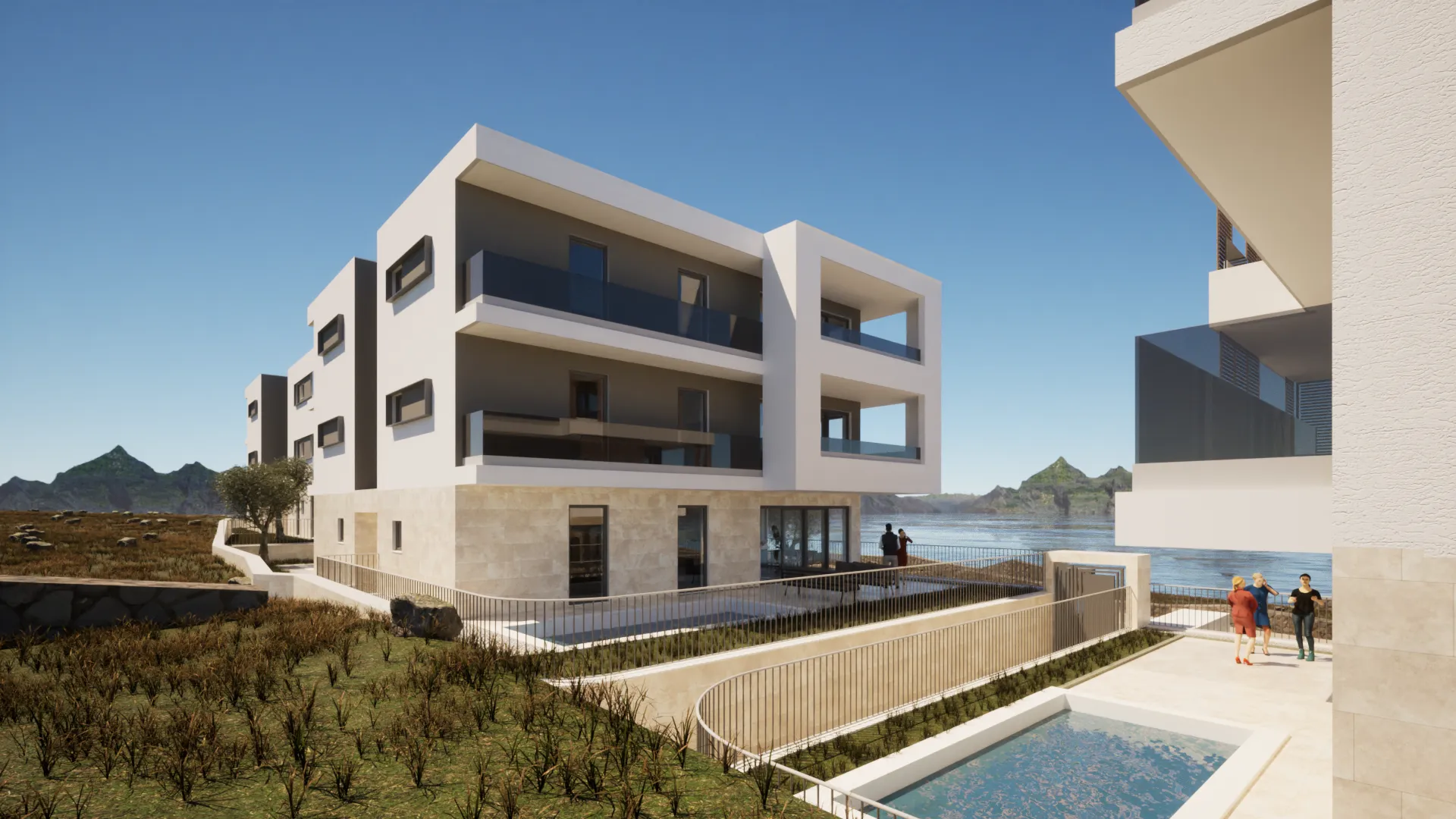 hrvatska, zadar, vinjerac – stan u prizemlju uz more, terasa i bazen, 450 m do plaže, b2 - slika 13