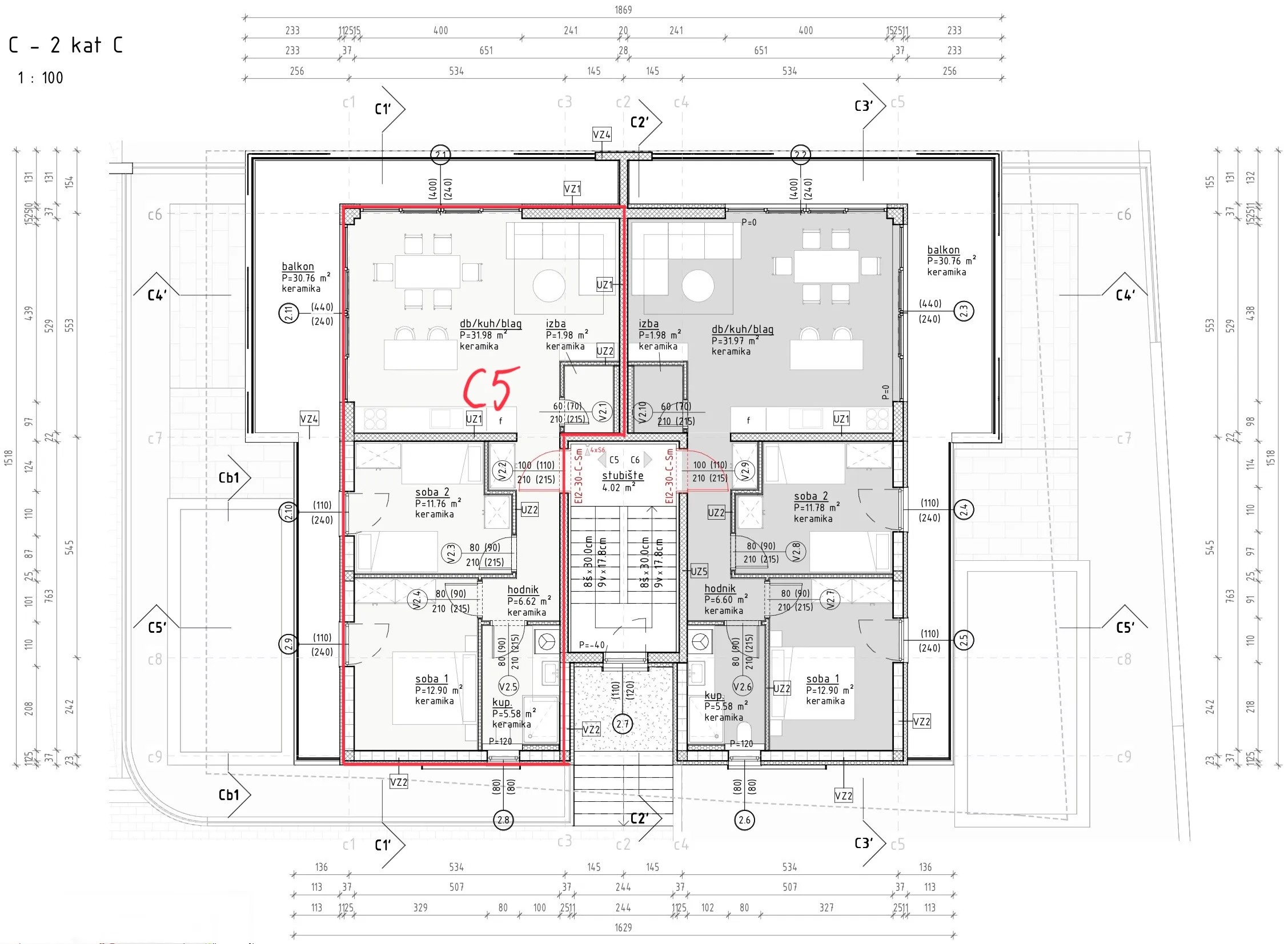 hrvatska, zadar, vinjerac – stan (88 m²) s panoramskom lođom na istoku, pogled na more, gornji kat, 450 m do plaže, c5 - slika 16