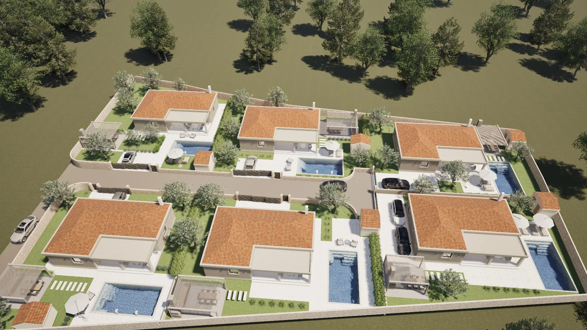 hrvatska, zadar, turanj – građevinsko zemljište, privatni kompleks bungalova s bazenom, do 618 m² - slika 12