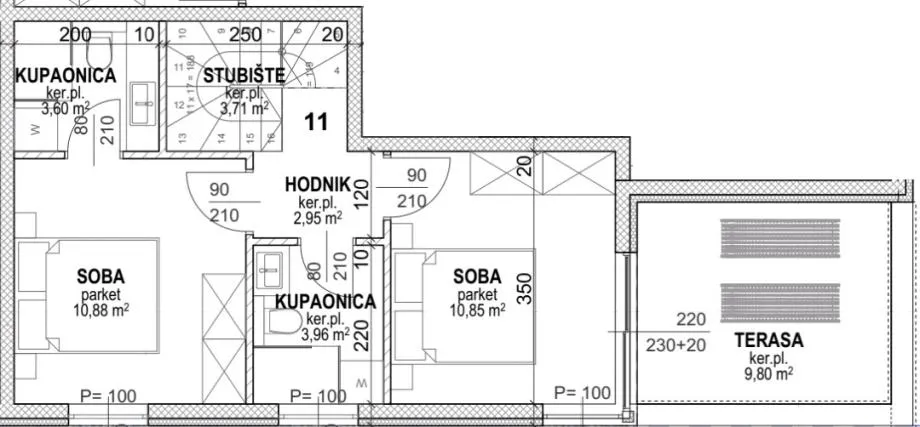 hrvatska, pag, povljana, luksuzni apartmani, 90.96 m2 m2, prvi red do mora, s11 - slika 10