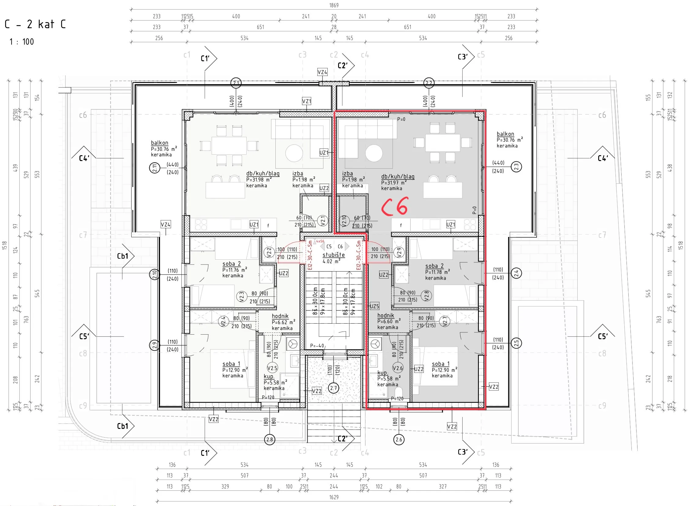 hrvatska, zadar, vinjerac, dvosobni apartman s lođom okrenutom prema zapadu (30 m²) i pogledom na prirodu, zalazak sunca uključen, 450 m do plaže, c6 - slika 16