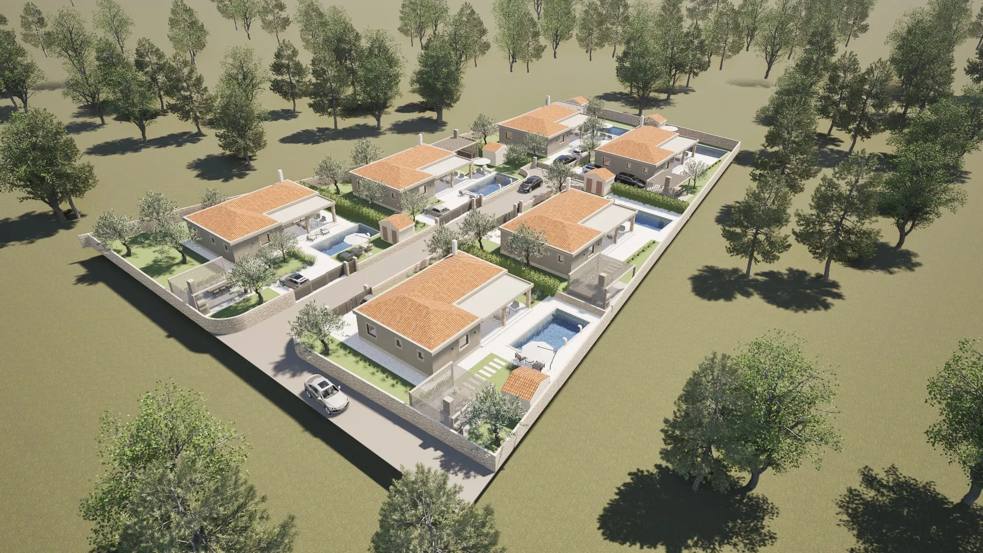 hrvatska, zadar, turanj – građevinsko zemljište, privatni kompleks bungalova s bazenom, do 618 m² - slika 32
