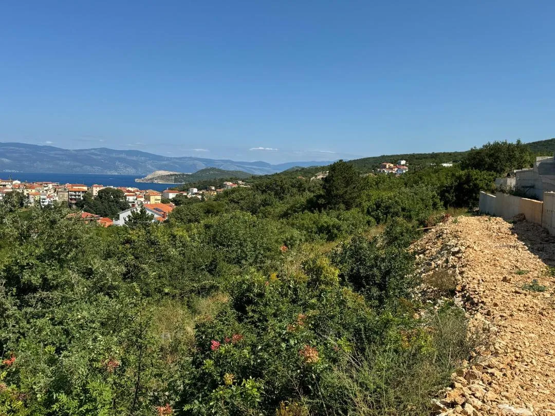 hrvatska, vrbnik, građevinsko zemljište 845 m2, pogled na more - slika 3