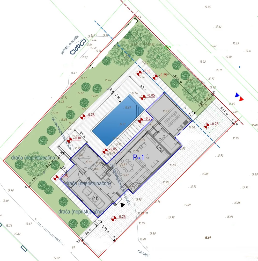 hrvatska, zadar, privlaka – zemljište s projektom moderne vile i bazenom, 939 m² parcela, 256 m² stambene površine - slika 15