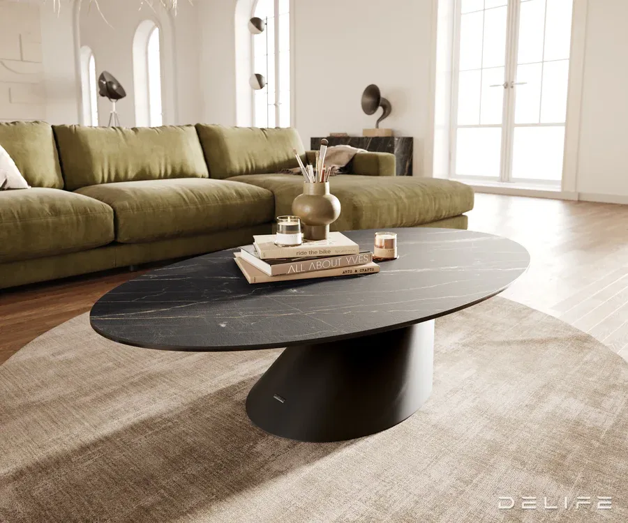 Klub stolić Edge 140x80cm, Materijal: Keramika Laminam Noir Desir - Čakovec