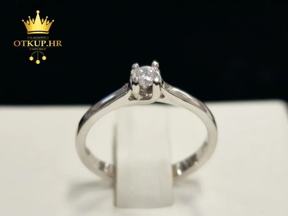 ZLATNI PRSTEN S DIJAMANTOM 0,15ct + CERTIFIKAT / R1, RATE ! - Zagreb