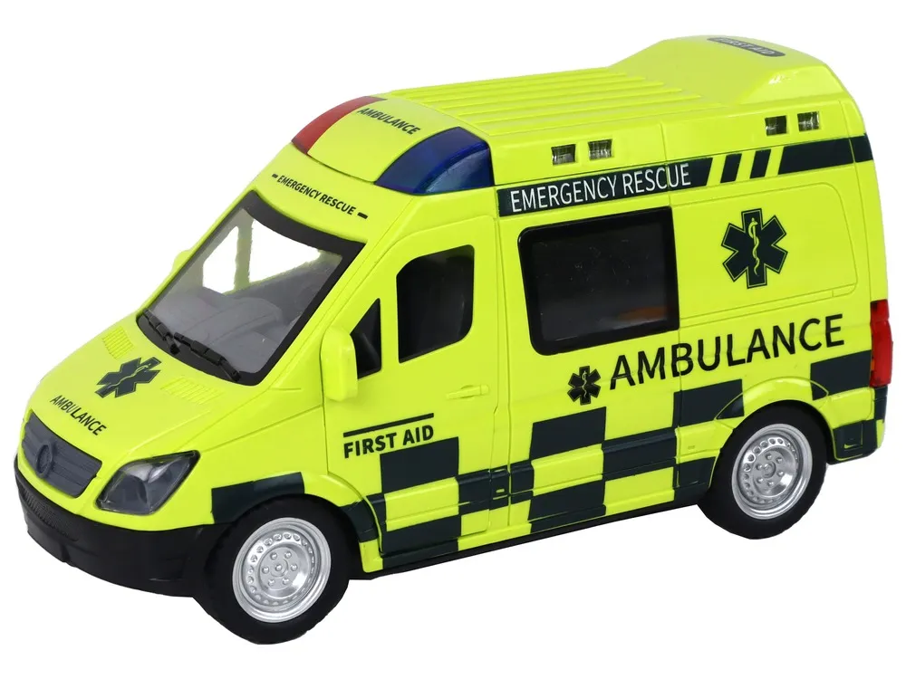 remote controlled yellow ambulance with lights - slika 2